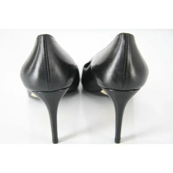 Gucci Black Leather Brooke Pointy Toe Heel Pumps Size 38.5 New $635 Women's